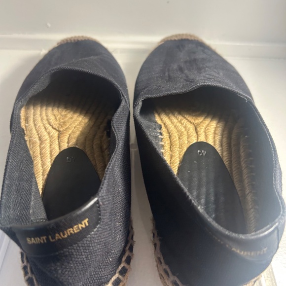 Saint Laurent Logo-Stitched Canvas Espadrilles Size 40/9 - Picture 6 of 7